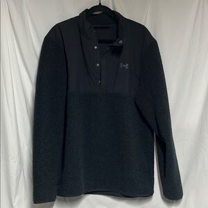 Under Armour Golf Black 3/4 Button-Up Fleece XXL